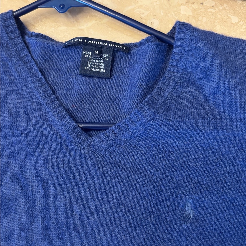 Ralph Lauren Sport V-Neck Blue Sweater